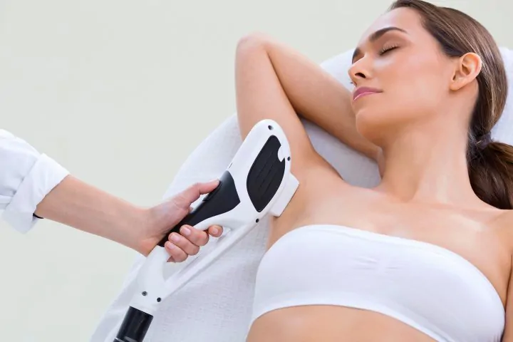 Image of a woman having a hair removal treatment