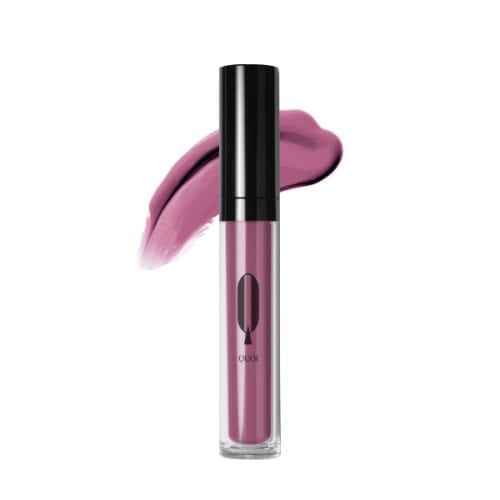 Image of a dark pink purple liquid lipstick