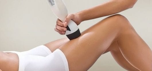 viora-skin-tightening-square Image of a woman having a skin tightening treatment on her thigh