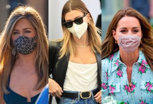 Celebrities in face masks